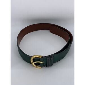 UNBRANDED Women's Bottle Green Leather Single Prong Belt SZ M